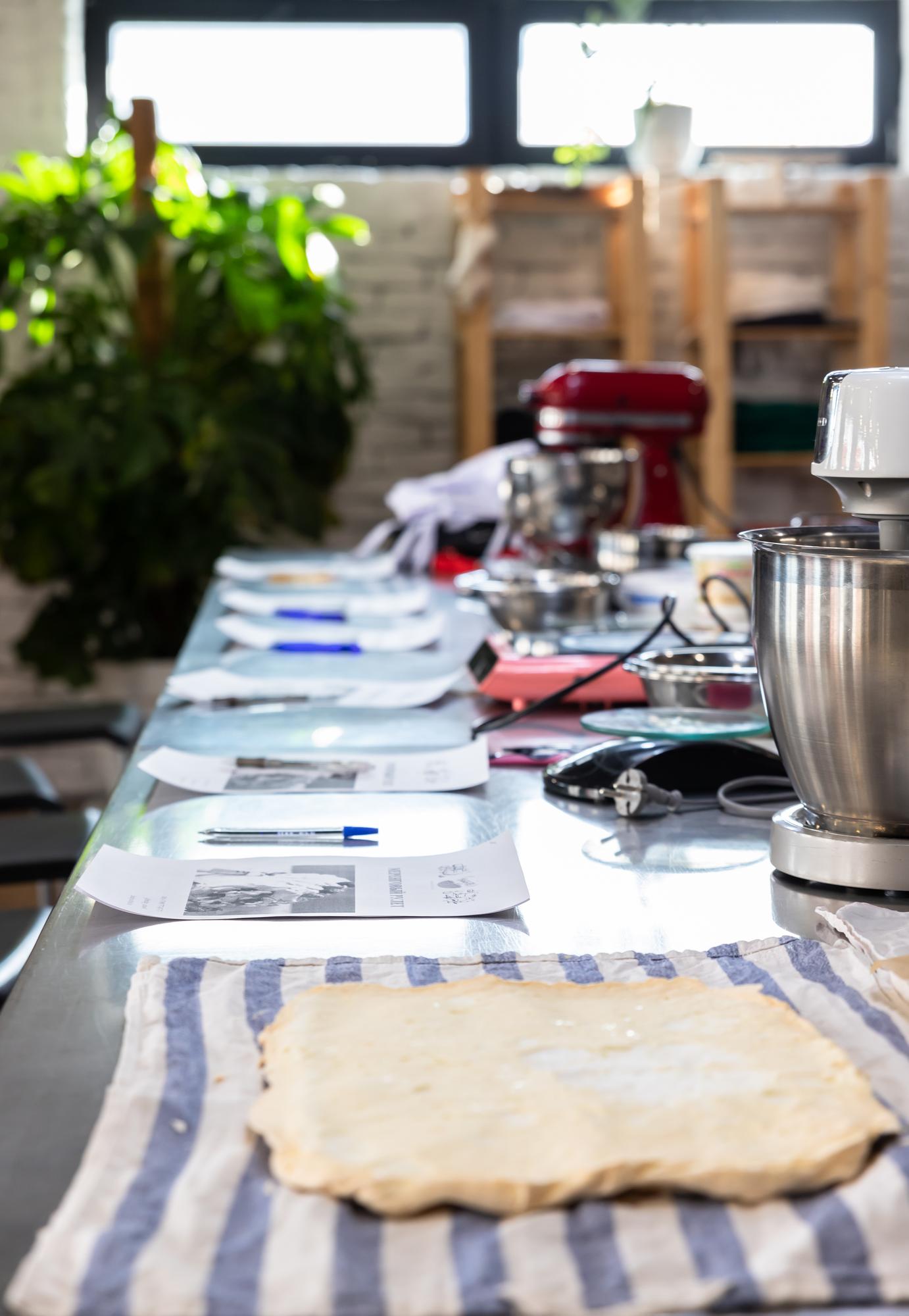 Workshop kitchen table with tools