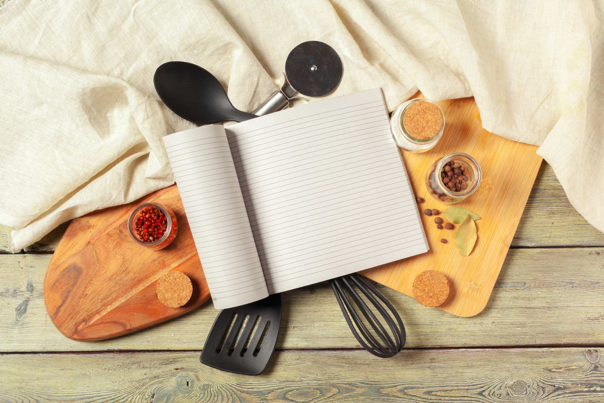 Recipe book and kitchen tools